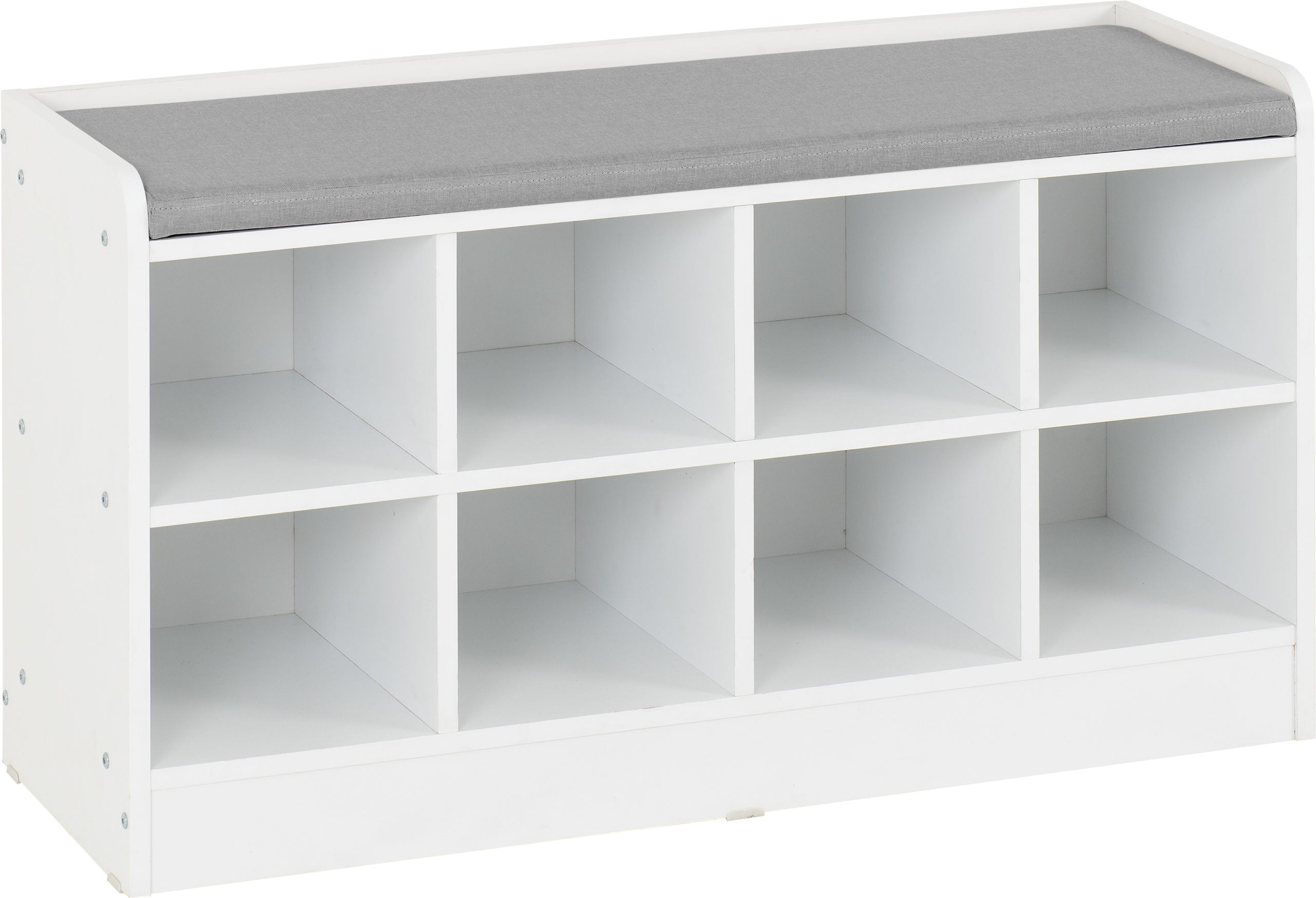 PORTLAND SHOE BENCH - WHITE/STEEL FABRIC